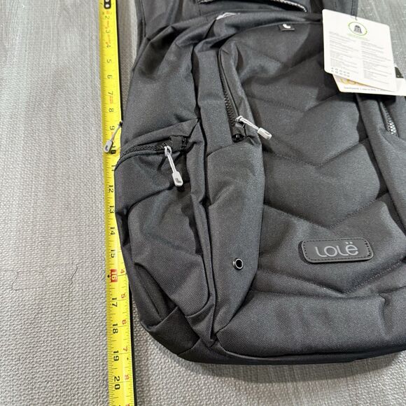 Lolë Quilted Black Backpack Fits 17” Laptop Padded Back - Picture 4 of 7